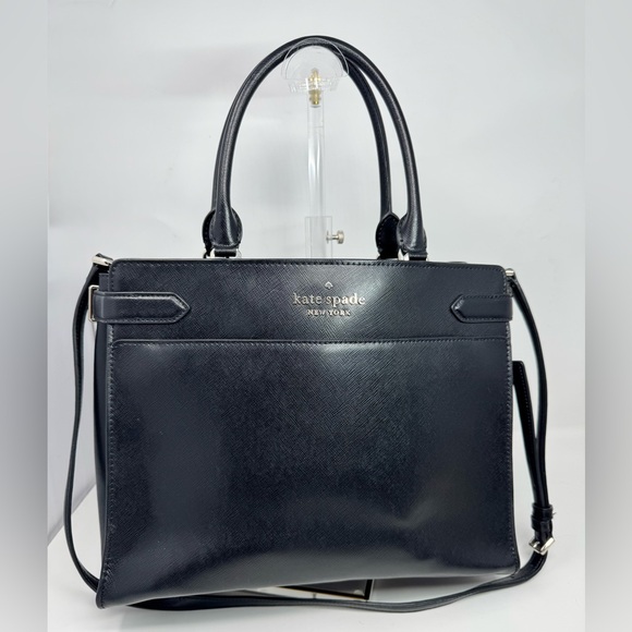 kate spade Handbags - Kate Spade Staci Medium Satchel in black made from Saffiano leather